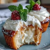 Fluffy vanilla cupcakes soaked in three milks and finished with airy whipped cream for a rich, indulgent dessert.