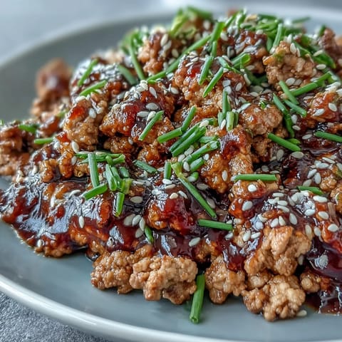 Heaping serving of Korean-style ground turkey over steamed rice, with broccoli florets on the side for a complete meal.