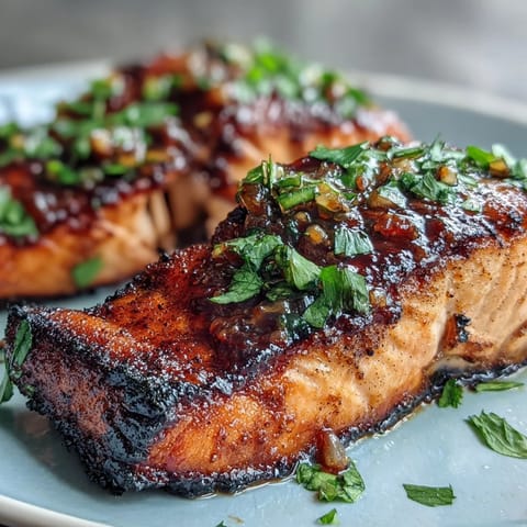 Juicy grilled salmon paired with zesty strawberry salsa, offering a vibrant and healthy meal.  