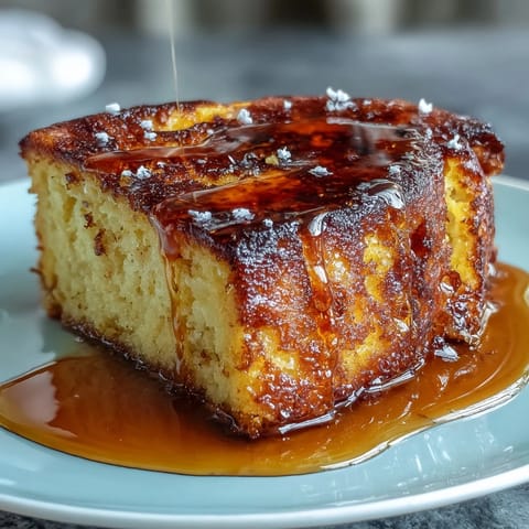 Golden cornbread baked in a cast-iron skillet, topped with luscious honey butter for a Southern comfort food classic.