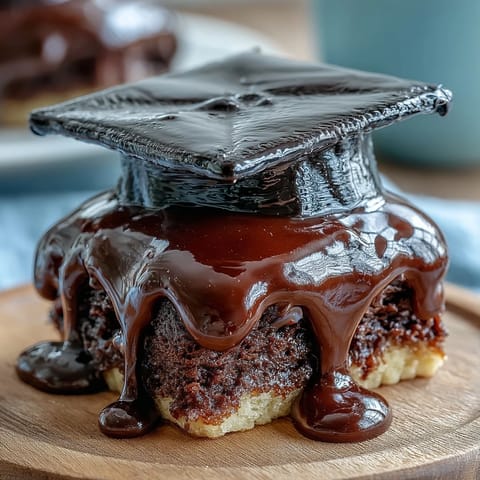 Easy fondant mortarboard cookies for graduation parties, decorated with a fondant cap and tassel on classic sugar cookies.