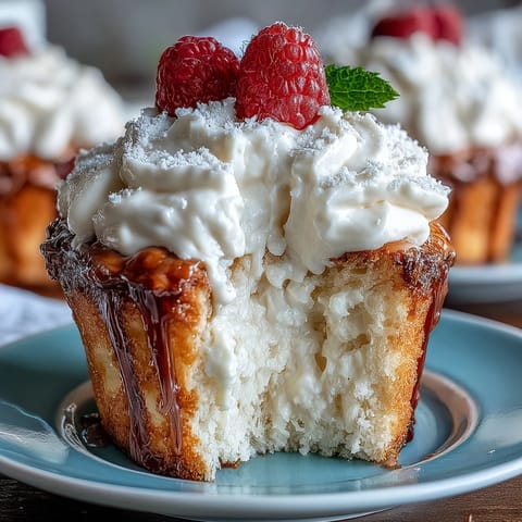 Cinco de Mayo Tres Leches Cupcakes topped with whipped cream and a sprinkle of cinnamon, perfect for festive gatherings.
