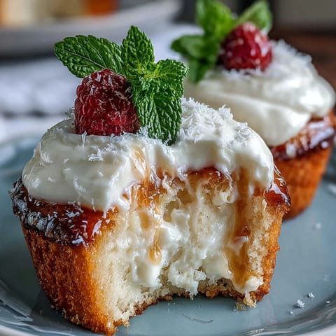 Fluffy vanilla cupcakes soaked in three milks and finished with airy whipped cream for a rich, indulgent dessert.