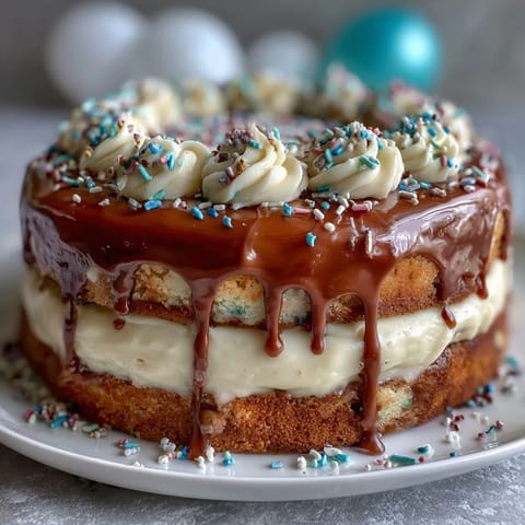 Simple Graduation Cake with Balloon Toppers: Two-tiered vanilla sponge cake decorated with playful balloon cake toppers and creamy buttercream frosting.