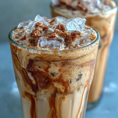 Creamy iced brown sugar oat milk shaken espresso with frothy espresso and a hint of cinnamon.