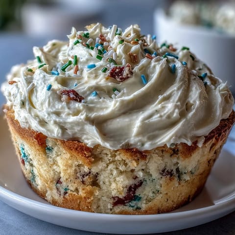 Festive Spring Birthday Party Funfetti Dip Cake adorned with colorful sprinkles.
