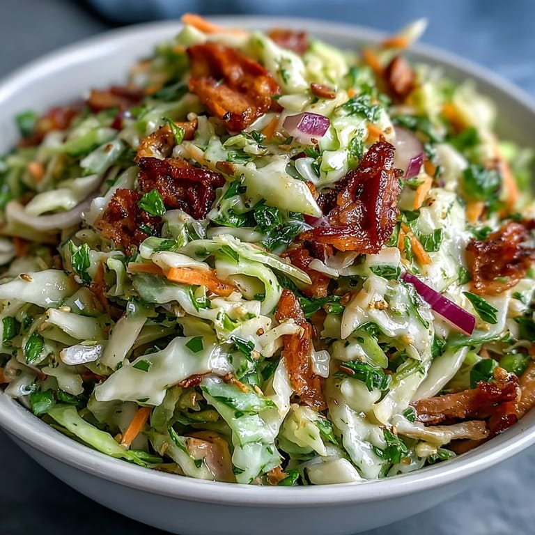 Freshly grated carrot and smoky shredded ham mix into this German Cabbage Coleslaw With Shredded Ham for a crisp bite.
