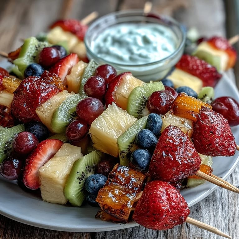 Bright bento box filled with juicy fruit skewers, creamy yogurt dip, and wholesome sides—ideal for kids and on-the-go meals.