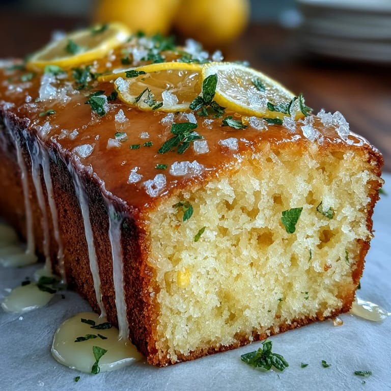 Bright lemon cake topped with sweet citrus drizzle and colorful edible flowers, ideal for Mothers Day brunch or afternoon tea.