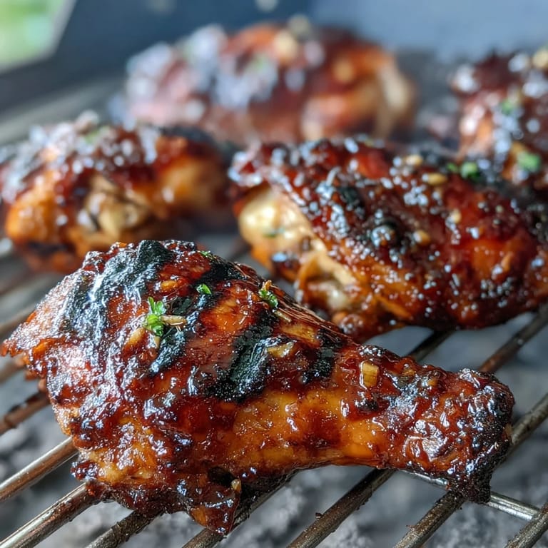 Sweet and savory honey garlic marinated chicken thighs sizzling on the grill, delivering bold flavor and tender, juicy meat in every bite.