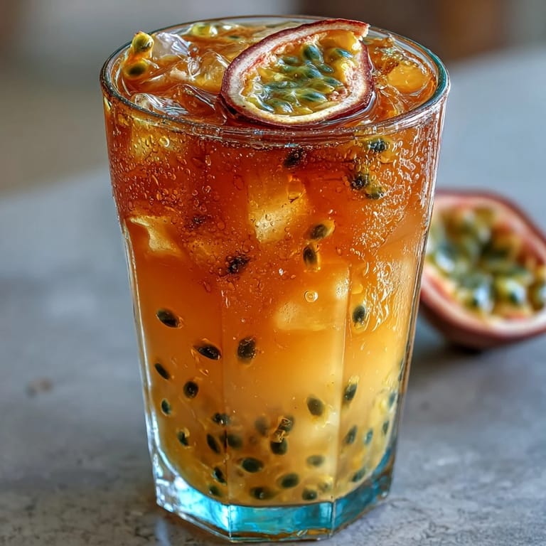 Picture of Tropical Sunrise Mocktail featuring colorful grenadine sinking into juices.