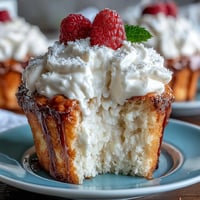 Cinco de Mayo Tres Leches Cupcakes topped with whipped cream and a sprinkle of cinnamon, perfect for festive gatherings.